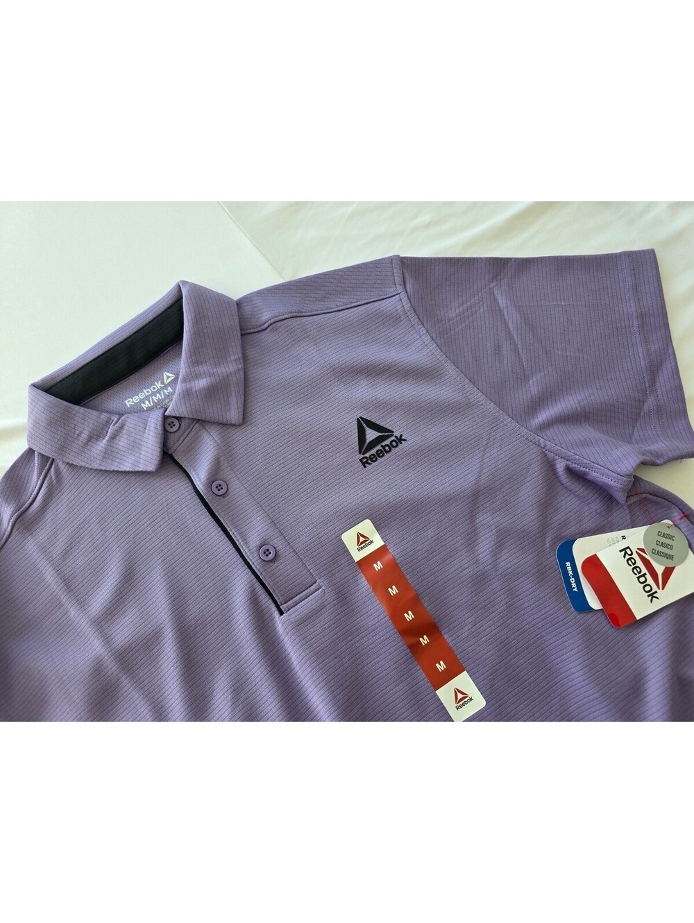Reebok RBK-Dry Purple Haze Performance Polo Shirt Short Sleeve M